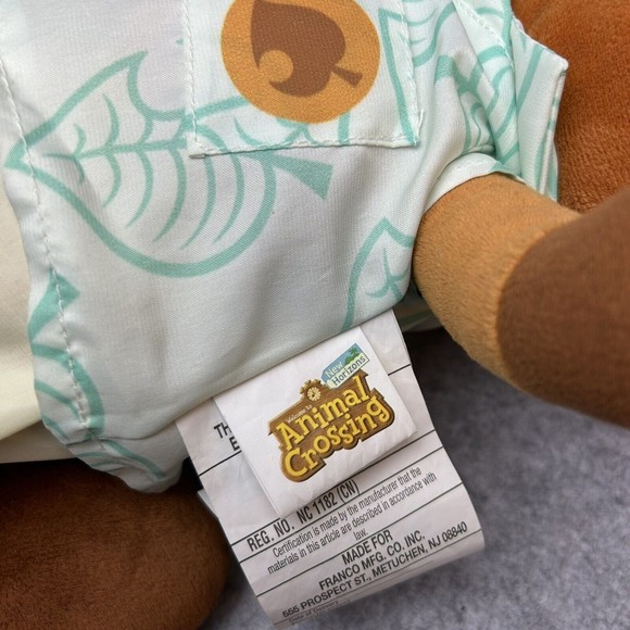 Animal Crossing Tom Nook Brown Racoon Plush 18” Nintendo Accent Cuddle Pillow - Picture 7 of 9